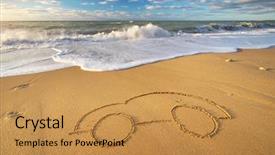  Presentation with car design - PPT theme enhanced with automobile sketch - draw car on beach sand background and a gold colored foreground