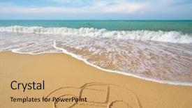  Presentation with car design - Theme with automobile sketch - draw car on beach sand background and a coral colored foreground