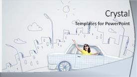  Presentation with woman car driver map - Amazing presentation having beautiful senior mom and her adult daughter are hugging and smiling while sitting on couch at home backdrop and a gray colored foreground.