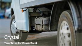  Presentation with supply chain - Presentation theme with automobile supply chain - close-up image of the bottom background and a dark gray colored foreground