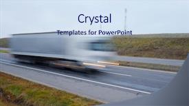  Presentation with supply chain - Slide set consisting of automobile supply chain - image of a truck background and a sky blue colored foreground