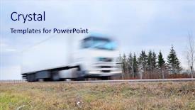  Presentation with supply chain - Cool new presentation theme with automobile supply chain - truck on a highway truck backdrop and a sky blue colored foreground