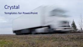  Presentation with supply chain - Audience pleasing presentation theme consisting of automobile supply chain - truck on a highway truck backdrop and a  colored foreground