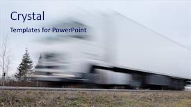  Presentation with supply chain - Cool new PPT layouts with automobile supply chain - truck on a hughway truck backdrop and a sky blue colored foreground