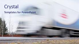  Presentation with supply chain - Slide set consisting of automobile supply chain - truck on a hughway truck background and a  colored foreground