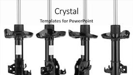 Presentation with shock absorber - Cool new presentation theme with automobile suspensions - shock absorber suspension isolated backdrop and a white colored foreground