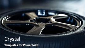  Presentation with automobile - Presentation theme having automobile-tire-tread background and a  colored foreground