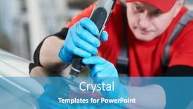  Presentation with crack glass - Beautiful slide deck featuring automobile-windshield-glass-repair-service backdrop and a teal colored foreground