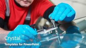  Presentation with windshield - Colorful PPT theme enhanced with automobile-windshield-glass-repair-service backdrop and a teal colored foreground