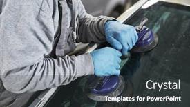  Presentation with windshield - Presentation design enhanced with automobile-windshield-or-windscreen-replacement background and a dark gray colored foreground