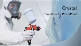  Presentation with painting - Colorful slide set enhanced with automobiles - automobile painting car painter backdrop and a light blue colored foreground