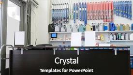  Presentation with automotive - Beautiful presentation design featuring automotive companies - reception in a car repair backdrop and a wine colored foreground