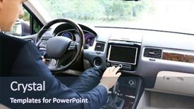  Presentation with automotive - PPT layouts consisting of automotive companies - young man driving car background and a tawny brown colored foreground