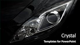  Presentation with automobile - PPT layouts featuring automotive design - automobile front optics background and a black colored foreground
