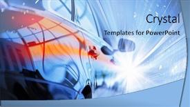  Presentation with salon - Beautiful slide set featuring automotive design - back view of automobile backdrop and a light blue colored foreground