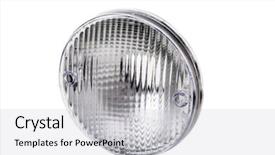  Presentation with car - Beautiful PPT theme featuring automotive design - car headlights on a white backdrop and a light gray colored foreground