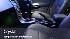  Presentation with car design - Colorful presentation theme enhanced with automotive design - interior of a modern car backdrop and a tawny brown colored foreground
