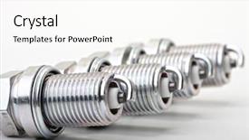  Presentation with automotive - Slides consisting of automotive electrical - spark plugs background and a cream colored foreground