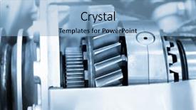  Presentation with components - Colorful theme enhanced with automotive engine drive train components backdrop and a light blue colored foreground