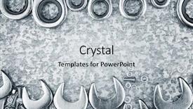  Presentation with automotive engineering - Beautiful presentation design featuring automotive engineering - wrenches and ratchet tools framing backdrop and a light gray colored foreground