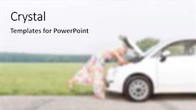  Presentation with road trip - Cool new PPT theme with automotive free - blurred background concept two women backdrop and a  colored foreground