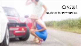  Presentation with automotive - Presentation design with automotive free - blurred background concept two women background and a  colored foreground