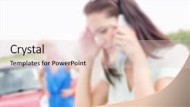  Presentation with automotive - Presentation consisting of automotive free - blurred background concept two women background and a  colored foreground