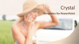  Presentation with automotive - Beautiful presentation design featuring automotive free - blurred background concept two women backdrop and a  colored foreground