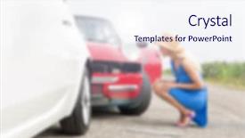  Presentation with automotive - Presentation theme enhanced with automotive free - blurred background concept two women background and a  colored foreground