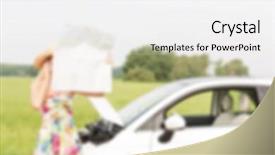  Presentation with road trip - Cool new slide set with automotive free - blurred background concept two women backdrop and a  colored foreground