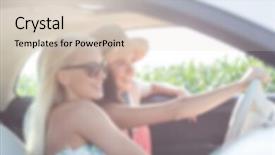  Presentation with road trip - Slide set enhanced with automotive free - blurred background lifestyle concept road background and a  colored foreground