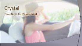  Presentation with automotive - Slide deck enhanced with automotive free - blurred background lifestyle concept road background and a  colored foreground