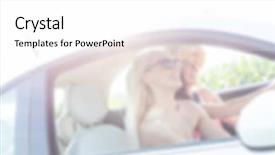  Presentation with road trip - Slide set consisting of automotive free - blurred background lifestyle concept road background and a  colored foreground