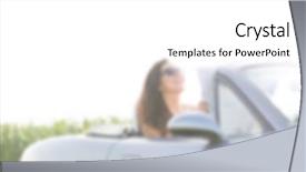  Presentation with automotive - Slide set consisting of automotive free - female road trip concept blurred background and a  colored foreground