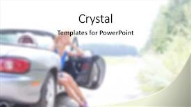  Presentation with road trip signs - Theme enhanced with automotive free - female road trip concept blurred background and a  colored foreground