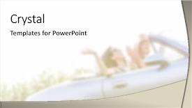  Presentation with road trip - Audience pleasing slide deck consisting of automotive free - female road trip concept blurred backdrop and a  colored foreground