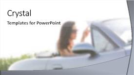  Presentation with road trip - Slide deck enhanced with automotive free - female road trip concept blurred background and a  colored foreground