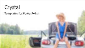  Presentation with road trip - Colorful slide set enhanced with automotive free - female road trip concept blurred backdrop and a  colored foreground