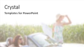  Presentation with road trip - Amazing PPT theme having automotive free - female road trip concept blurred backdrop and a  colored foreground