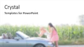  Presentation with road trip - Slide set featuring automotive free - female road trip concept blurred background and a  colored foreground