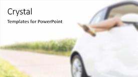  Presentation with automotive - Slide set enhanced with automotive free - road trip lifestyle blurred background background and a  colored foreground