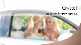  Presentation with automotive - Colorful presentation theme enhanced with automotive free - road trip lifestyle blurred background backdrop and a  colored foreground