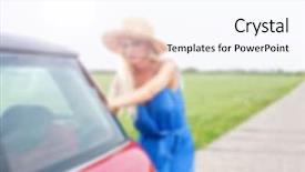  Presentation with road trip - Slide set having automotive free - road trip lifestyle blurred background background and a  colored foreground