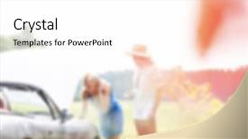  Presentation with road trip signs - Presentation theme with automotive free - road trip lifestyle blurred background background and a  colored foreground