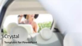  Presentation with road trip signs - Presentation theme consisting of automotive free - road trip lifestyle blurred background background and a  colored foreground