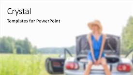  Presentation with road trip cars - Presentation theme with automotive free - road trip lifestyle blurred background background and a  colored foreground