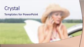  Presentation with road trip - Presentation theme consisting of automotive free - road trip lifestyle blurred background background and a  colored foreground