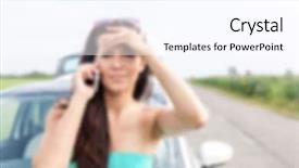  Presentation with automotive - Presentation design enhanced with automotive free - road trip lifestyle blurred background background and a  colored foreground