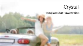  Presentation with road trip - PPT theme having automotive free - road trip lifestyle blurred background background and a  colored foreground