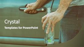  Presentation with bottle - Amazing slides having automotive hands - man opening his car backdrop and a tawny brown colored foreground